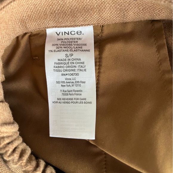 Vince Wool Blend Brushed Mid Rise Easy Pull-On Pant in Dark Beach Corpcore - Picture 14 of 14